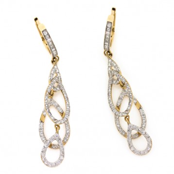 0.60 Cts. 14K Yellow Gold Diamond Drop Earrings